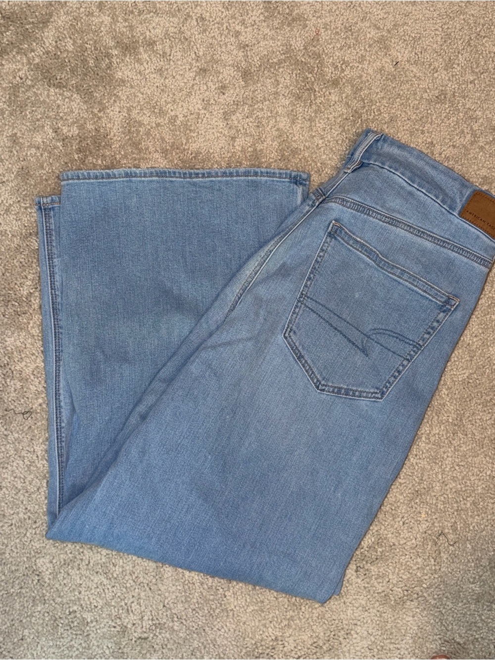 American Eagle Curvy Super High Rise Baggy Wide leg Jeans 14 - Picture 3 of 9